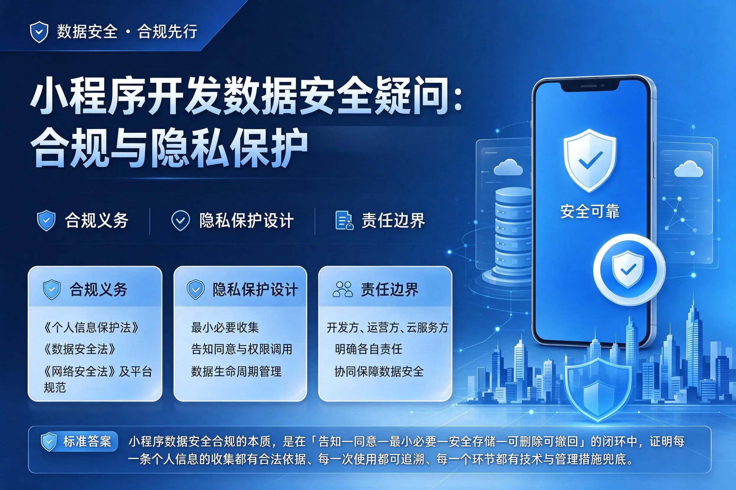 湛江小程序开发数据安全疑问：合规与隐私保护