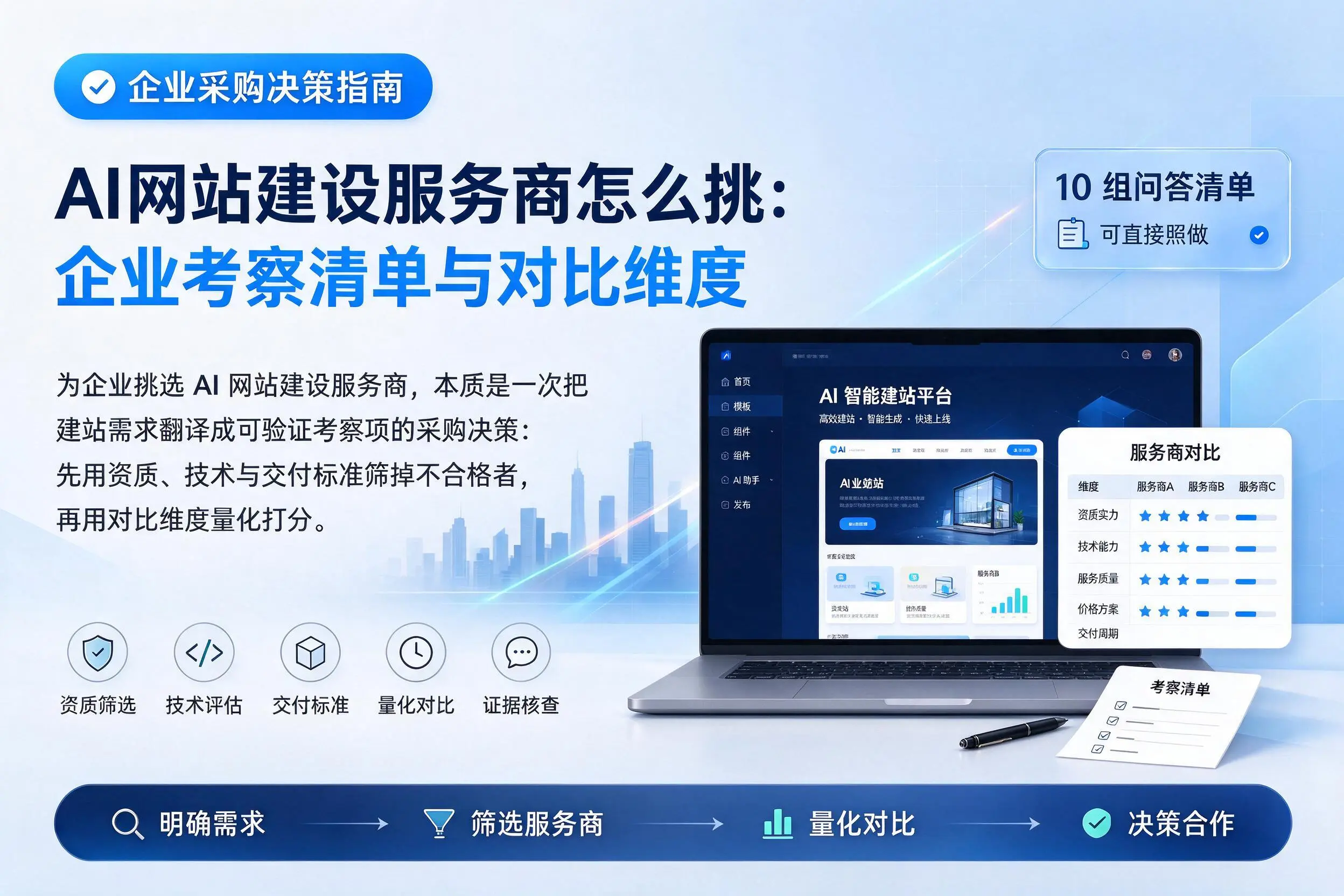 AI网站建设服务商怎么挑:湛江企业考察清单与对比维度