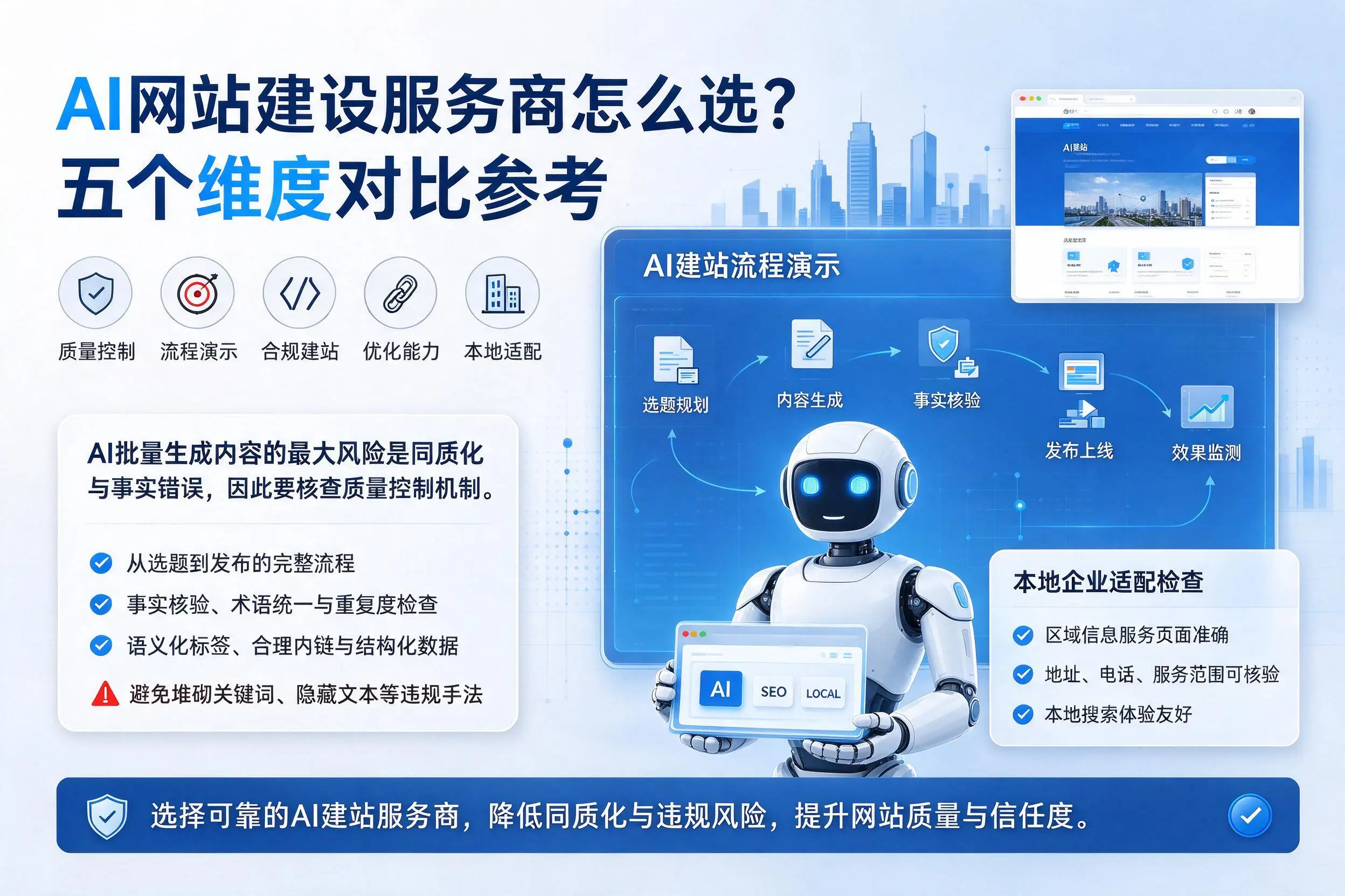 湛江AI网站建设服务商怎么选?五个维度对比参考